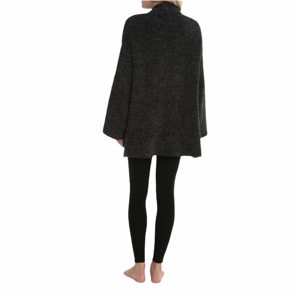 Barefoot Dreams CozyChic Luxe Laguna Carbon Black Open Front Cardigan Size L/XL - Picture 3 of 3